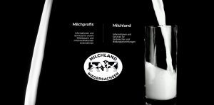 Startseite Milchland.de mit Milchstrahl