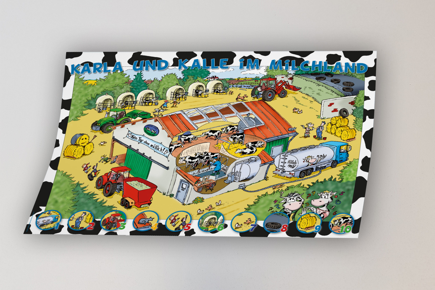Poster Bauernhof Karla und Kalle im Milchland