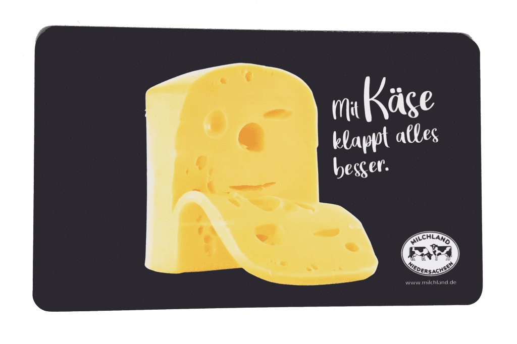 Frühstücksbrett mit Motiv Käse