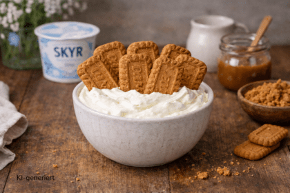 Skyr mit Karamellkeksen_KI-generiertes Bild